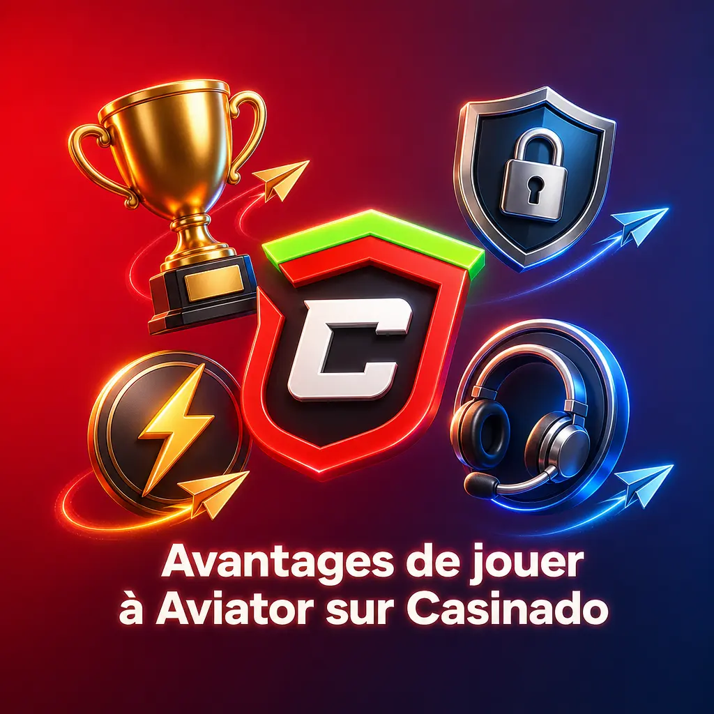 Avantages de jouer à Aviator sur Casinado : bonus, application mobile, paiements variés et support client.
