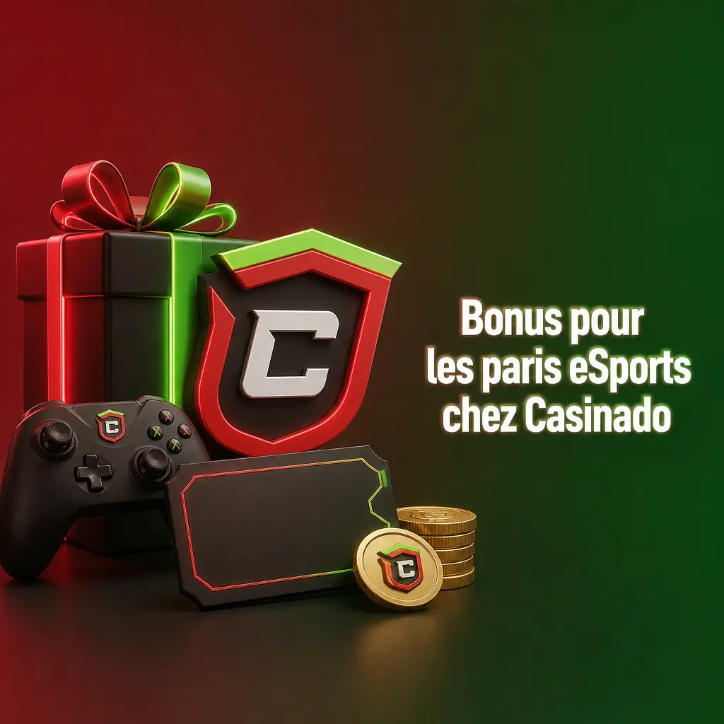 Bonus de bienvenue Casinado pour paris eSports : 100% jusqu'à 500 EUR et 200 tours gratuits sur le premier dépôt.