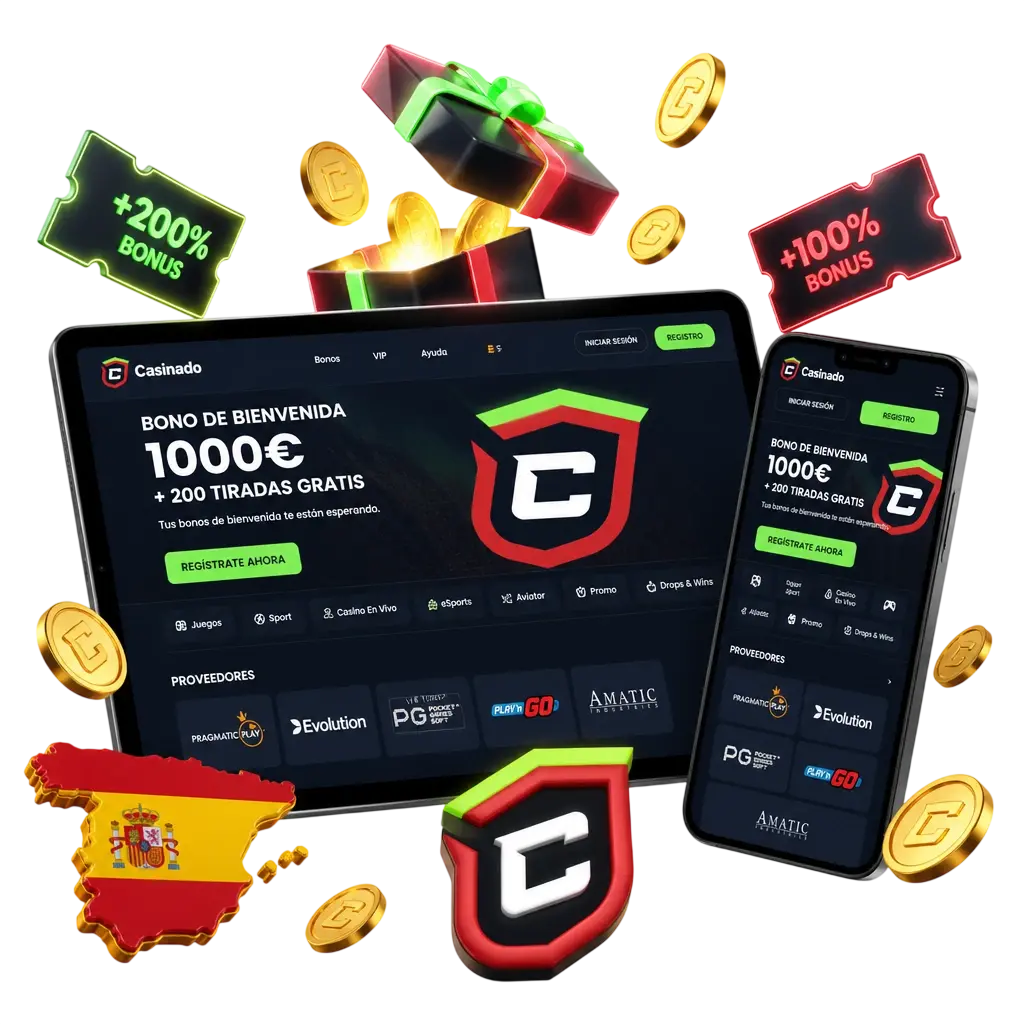 Bonus de bienvenue Casinado : 100% jusqu'à 500 EUR + 200 tours gratuits pour parier sur le football en direct.