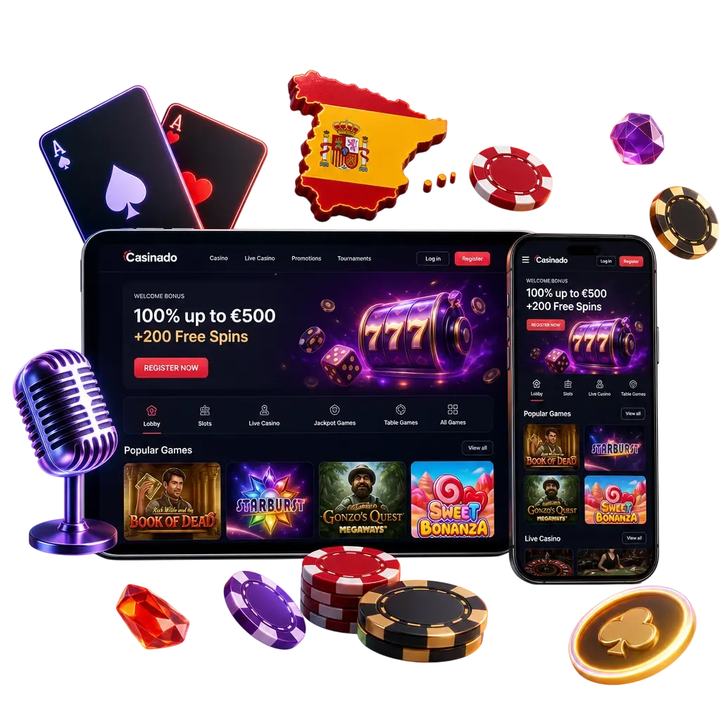 Casino en direct Casinado : croupiers professionnels en HD pour roulette, blackjack, baccara, poker et jeux télévisés