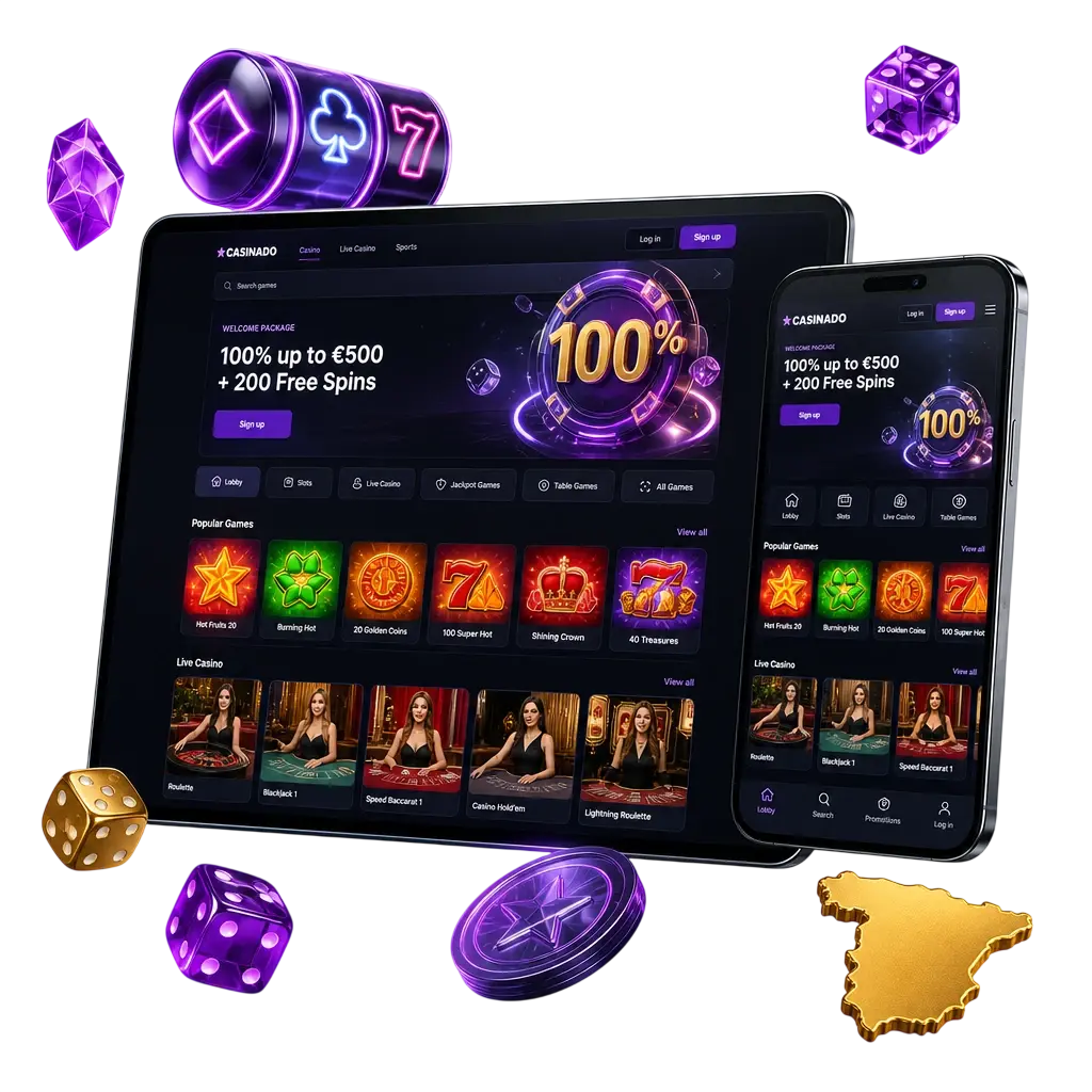Bibliothèque Casinado avec plus de 4000 jeux : machines à sous, jeux crash, table, Megaways, jackpots et gains instantanés.